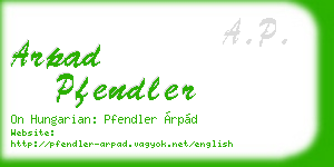 arpad pfendler business card